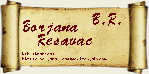 Borjana Resavac vizit kartica